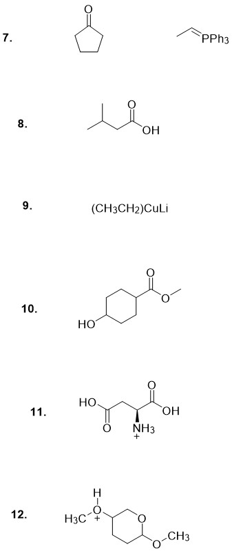 PPh3 . Dan OH . cascondi (CH3CH2)Culi 10. HO 11. HO. 11. TY OH NH3 I-O+ 12. H3C + o-CH₃