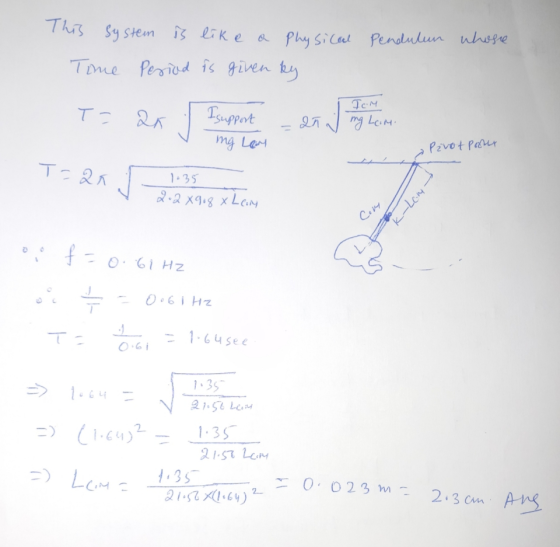 This is like a Phy sical Sy stem Pendulun uhosre Tome Pesied Îs given ky TeM Isupport mg Leine. mg LaM Pivot Paur 1.35 2.2 x9