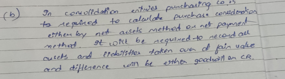 In consolidation entries purchasing corn to Mequined to calculate purchase consideration either by not assets methed ou net p