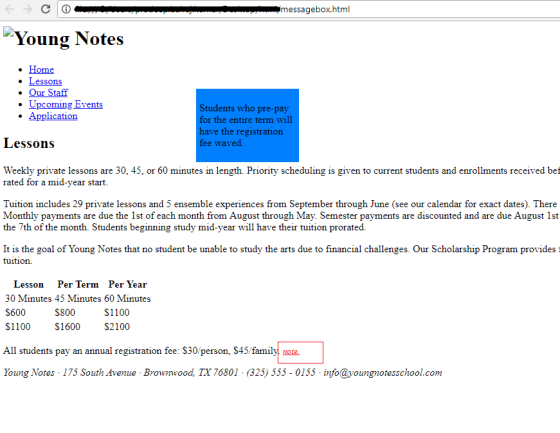 essagebox.html Young Notes Home Lessons Our Staff Upcoming Events Application Students who pre-pay for the entire term will a