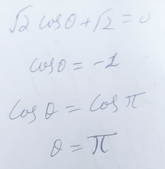 2 caso + 12 = 0 coso = -1 Cos o=Cost o=T