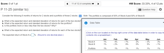 Score: 0 of 1 pt 11 of 12 (4 complete) HW Score: 33.33%, 4 of 12 pts P 11-25 (similar to) : Question Help Consider the follow