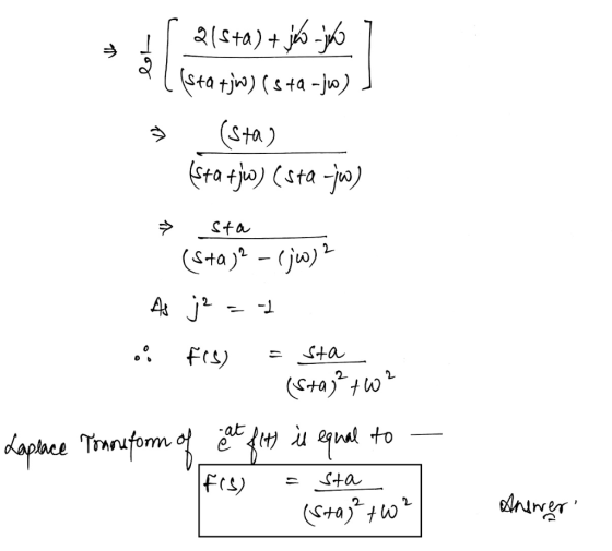 * 1 21s+a) + jó -ja 7 al (sta tjw) (sta -jw) » (stag {sta tjw) (sta -jw) → sta (s+a)2 – (jw)? 4s j2 = 1 o fis) = sta (Sta;²76