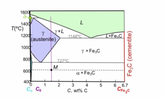 тес) 2 1200 γ N+L (austenite) γ + Fe3C 2 3 45 66.7 Ca Co C, wt% C FeaC 3