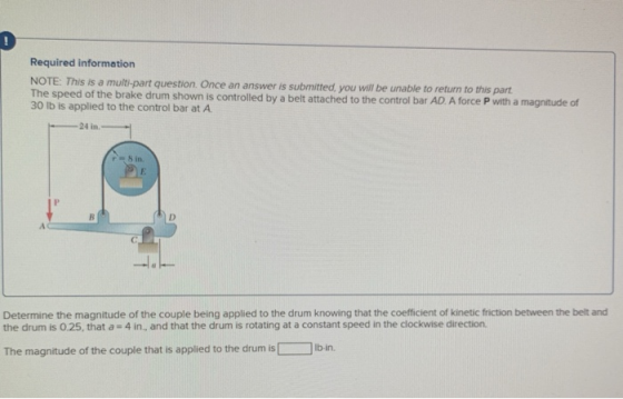 Required information NOTE: This is a multi-part question. Once an answer is submitted, you will be unable to return to this p