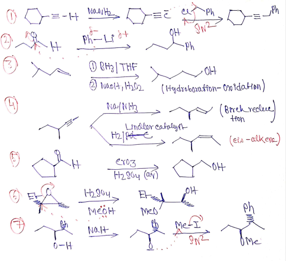 MON 0 0=-Halth @RH p6-1854 OBH3|THE ac auton Dzuh lempuh CH 2) Naolt, H202 (Hydroboration-Oxidation) Na/Nitz na (brrch reduce