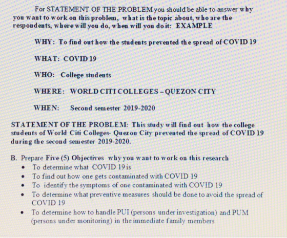 For STATEMENT OF THE PROBLEM you should be able to answer why you want to work on this problem, what is the topic about, who