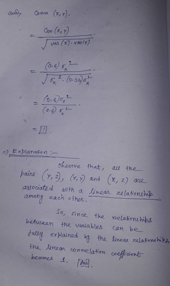 and coor (x, y). CON (x, y) var (xl. var(y) (0.6) 8 2 J?. (0.36) 70.6704? (0.6 & 2 - Explanation in a observe that all the pa