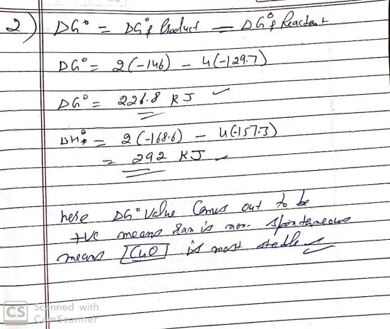 Gº - DSB bankuet s Go Reactant Dh = 26-146) - 46-129.7) DG = 226.8 RJ - ona 20-1686) - UG157:3) 2 292 KJ I here Do Value Come