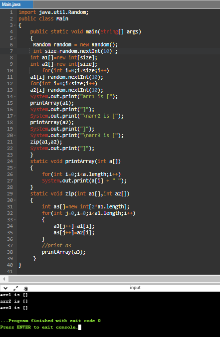 Main java import java.util. Random; 2 public class Main 3{ public static void main(string []args) 4 5 Random random new Rando