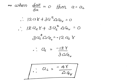 when daE da = 0 then a=cac .: 12ar+34’AGU = 0 : 12art 302 AG, = 0 34A9,--12 ay .: Cc = -127 34G 47 Alca Gvi