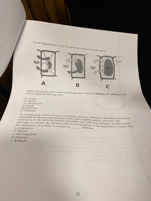 Use the diagram below to give the appropriate response to questions 53-87: HO HO HO Analyze the diagrams above and match the