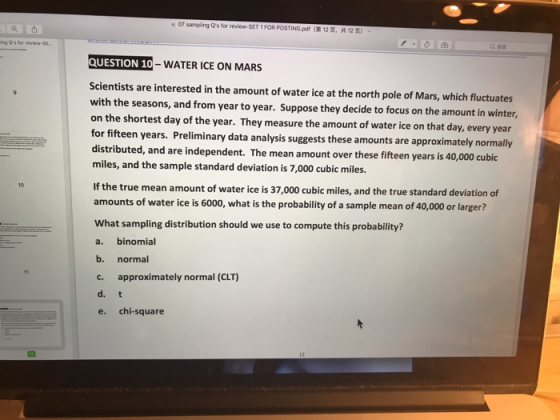 407 sampling Os for review-SET 1 FOR POSTING.pdf (12. 12 ) ing Qs for review-SE QUESTION 10 - WATER ICE ON MARS Scientists