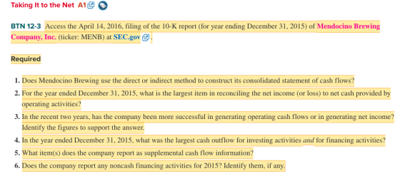 Taking it to the Net A19 BTN 12-3 Access the April 14, 2016, filing of the 10-K report (for year ending December 31, 2015) of