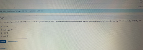 Constants ED THIS? Read Section 7.4 (Pagea 272-278) Watch KCV 7.4 WE 7.3 Part A 0.790 3/. C) 4.18 3/-C and for grante, C, 1