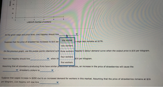 WAGE 90 DO 0 LABOUR (Number of workers) At the given wage and price level, Live Happley should hire one worker Suppose that t