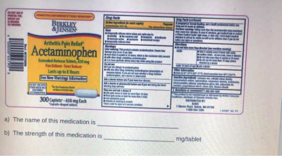 word hr BERKLEY & JENSEN O the p W he n bera ON wo dhewed Um with the Breast wylic other th Arthritis Pain Relief Acetaminoph