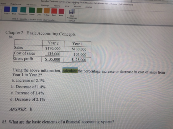 sample-Testbank Survey of According.th-Edition by Carl-Warren-TS Mailings Review View Add-ins Acrobat .doc - Microsoft Word s