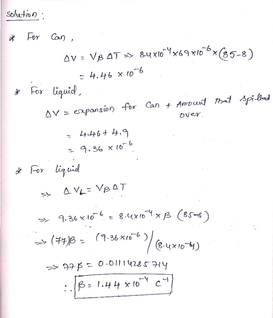 Soletion For Con of -6 84xlo x69 *lD 85-8) VB AT AV 4.46 x ID 6 For liquicd AV epansion for Can + Amdut ht spilke Over 4.46 4