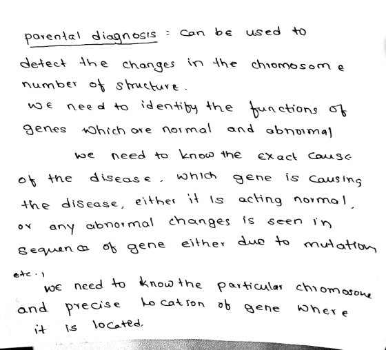 diagnossCon be used ren detect Ahe changes in lhe chiomosom number o s hructure voe nee d to identib-^ the n ctiorns ohich se