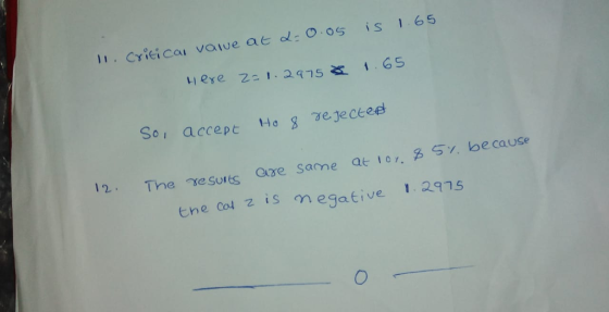 Critical valve at d: 0, os is 1 66 1.GS Sor accept Ho 8 ve.jeceee 12. The reSUs age same ae tov. 3 57, because ene Col zis negative 1.2915