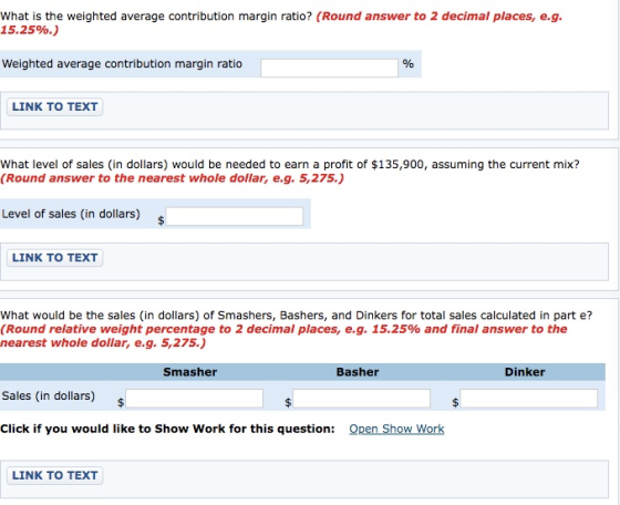 What is the weighted average contribution margin ratio? (Round answer to 2 decimal places, e.g. 15.25%.) Weighted average con