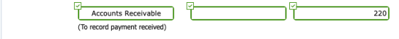 220 T Accounts Receivable (To record payment received)