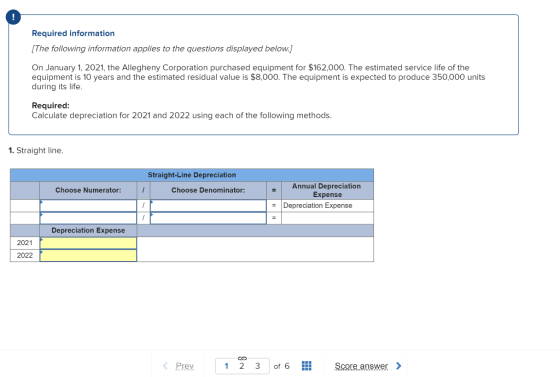 Required information [The following information applies to the questions displayed below.] On January 1, 2021, the Allegheny
