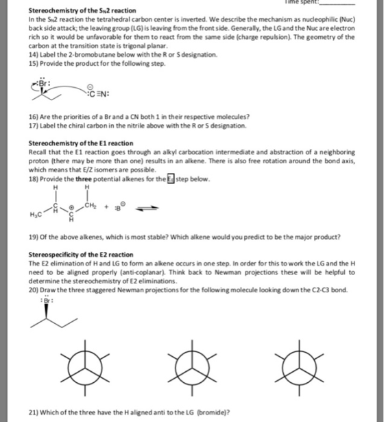 Stereochemistry of the Su2 reaction In the Sn2 reaction the tetrahedral carbon center is inverted. We describe the mechanism