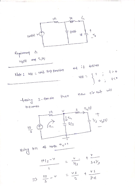 0.SF IF T Note: dein will ne eir cuit beuomen 2 s vols) 10 01s-Y S-f 10 2