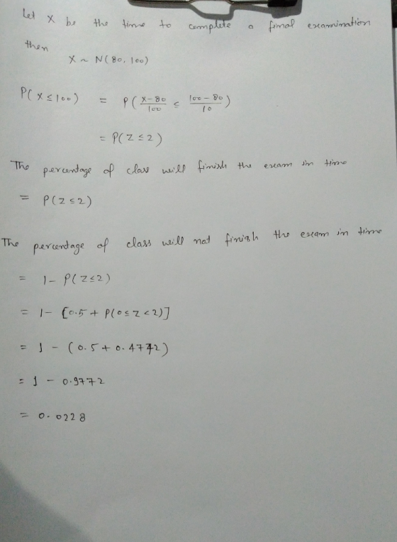 Camplite mal exarimaHe than X N ( 8, oo) Pr X Tho age The : 0.92 O. 0228