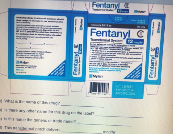 Fentanyl C Transdermal System 12 meghe Myter FUEHN PULLUP Fire Cowane Deschicone and one dhe Dorion among product Aymen motom