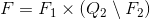 F = F_1 \times (Q_2 \setminus F_2)