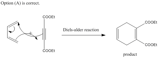 Option (A) is correct COOEt COOEt Diels-alder reaction COOEt COOEt product