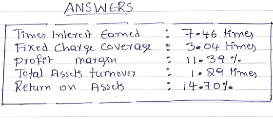 ANSWERs Fixeà Chatge Cove1a 3.oy Hrme) : 11 391 Retun on Ass 307