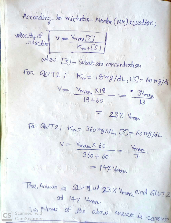 Accarding to michelas- Menton (mm) equation; velocity of Iv=Vman [S] reaction Km+ [S] where [s] = Substrate concentration Far