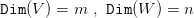 Dim(V) = m . Dim(W) =n