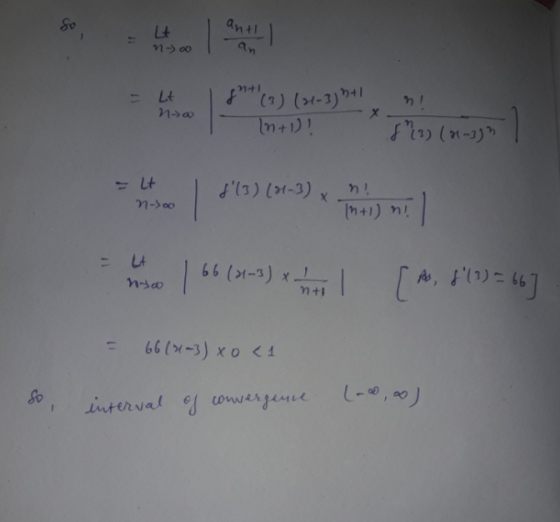noo Lt d 2-> (3) (21-3) nt1 In+1)! (3) (21-3) = Lt noo f(3) (21-3) n! In+1) n! niso 66(3-3) X A, (3)=667 = 66(21~3) xo <A S