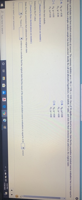 O data set includes data from student evaluations of courses. The summary statistics are n. 99,395,065.thea 0 10 cance loved