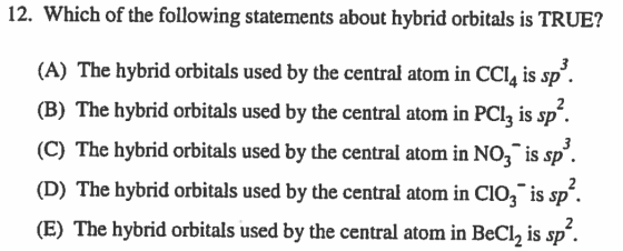 Which of the following statements about hybrid orb