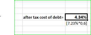 after tax cost of debt 4,34% 7.23% 0.6]