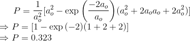 p=519 ao -200 )(a + 21,2, + 20%) = P = [1 – exp(-2)(1+2+2)] P=0.323