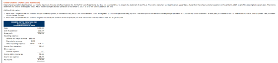 Cookie Creations 17 (Part Level Submission) Natalie has prepared the balance sheet and income statement of Cookie & Coffee Cr