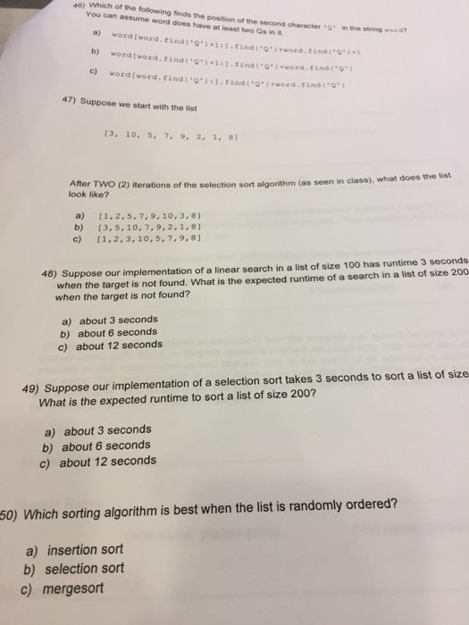 46) 40) Which of the following finds the position