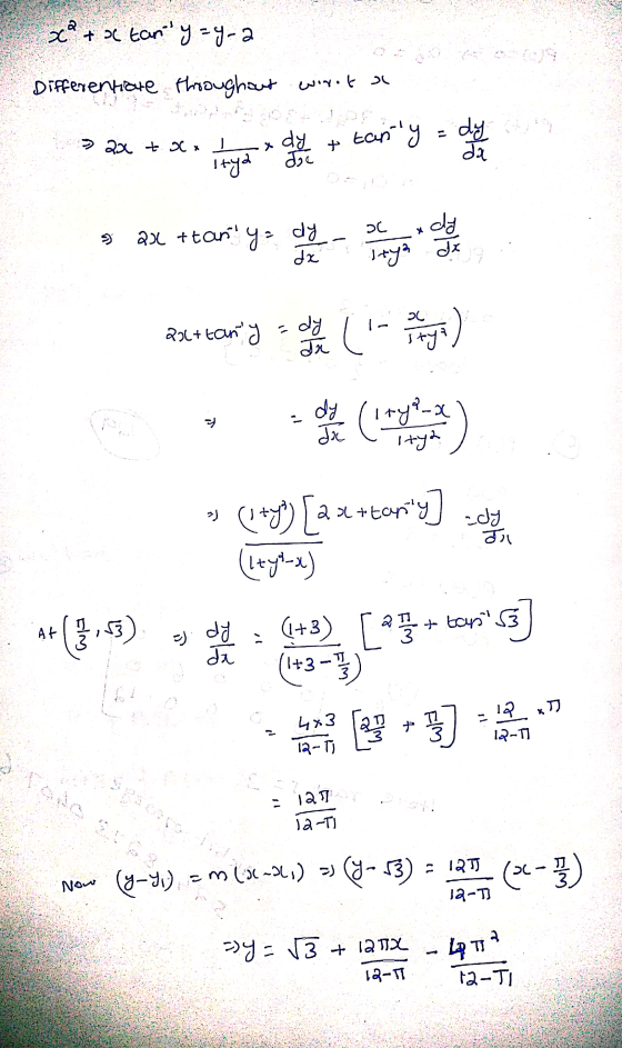 x² + x taniy=y-a Differentiave thoughout evinot 522 + % i tyndt an de r tannya dengan = ax +tani ya sare ya es pot Restas y e
