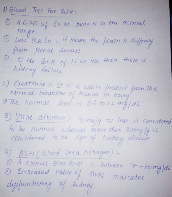 1) Blood Test for GFR A G FR o 6o or more is in the normal range Less tha. 66 , it means the person )s ⓕulleri7 hom m renal d
