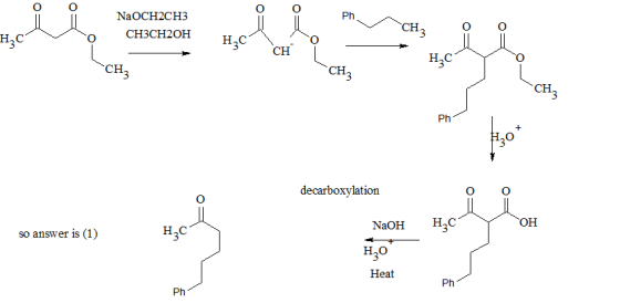 NaOCH2CH3 Ph н.с o CH3CH20H CJ н.с CH CH н.с CH Ph decarboxylation CD so answer is (1) н.с H,o Ph Ph