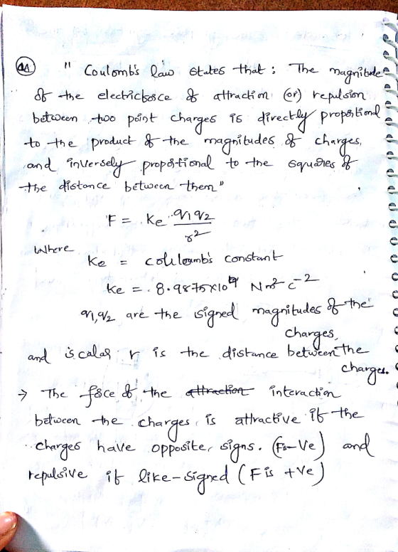 Coulombs tts that he maibe to e product %--the magnitudes 8 chnges an inVe-s 寸1 e distan ce bet Deen-then p tere signed rngr