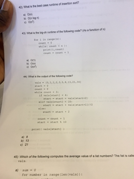 46) 40) Which of the following finds the position