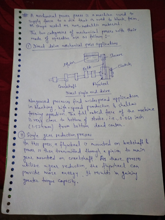 #A mechanieal power pres1 amachin used to Sepply farce b shape mell et non. metllte madesial to a die tht sed to blank, fo m